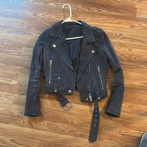 BLANKNYC Suede Moto Jacket size XS GREY